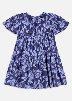 Momi - Vestido com Estampa de Laços Azuis Marinho - MOMI