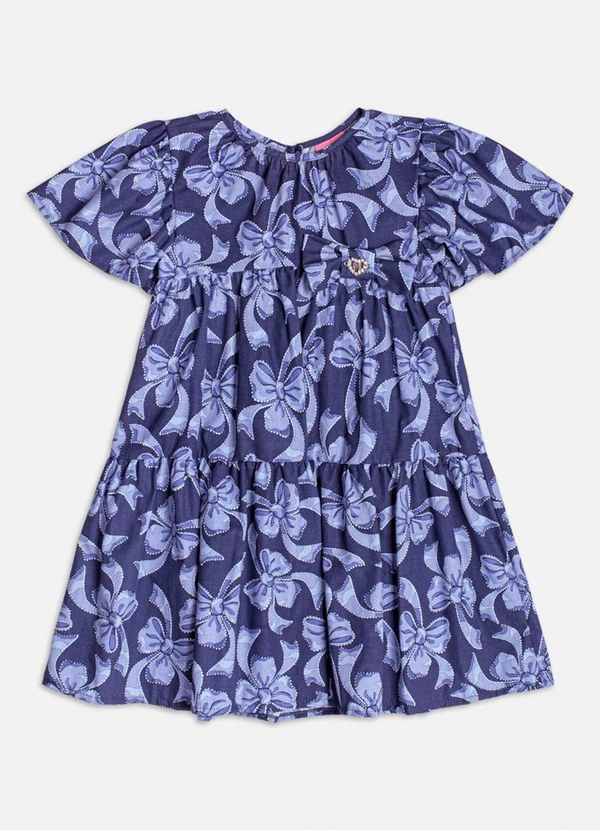 Momi - Vestido com Estampa de Laços Azuis Marinho 1