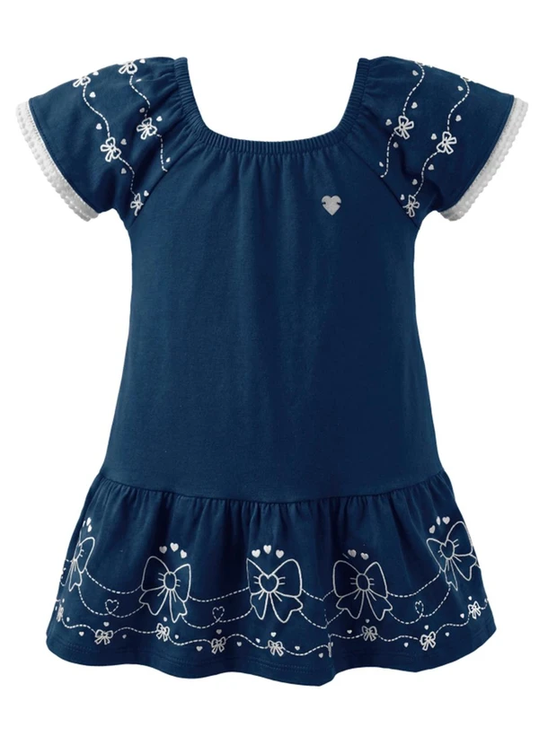 Brandili - Vestido com Estampa de Laços Azul