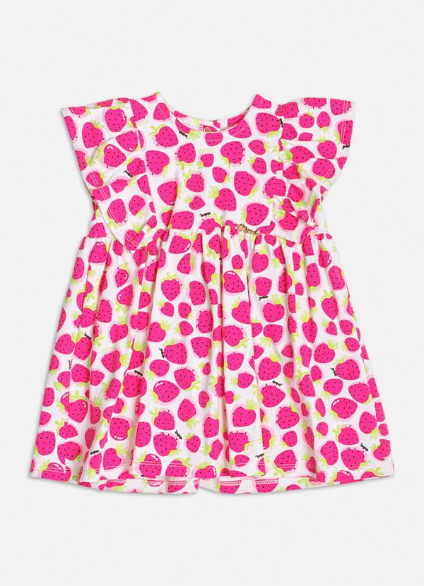 Momi - Vestido com Estampa de Morangos Off White 1
