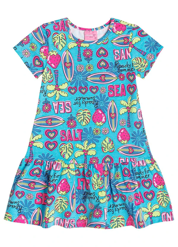 Momi - Vestido com Estampa de Pranchas Azul 3