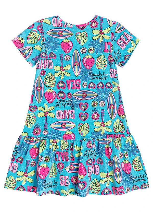 Momi - Vestido com Estampa de Pranchas Azul 4