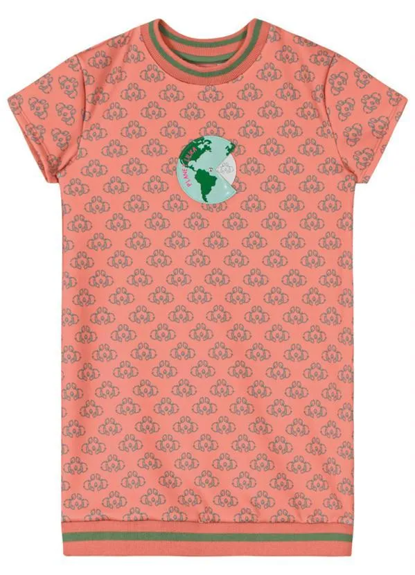 Lilica Ripilica - Vestido com Estampa Interativa Malha Laranja