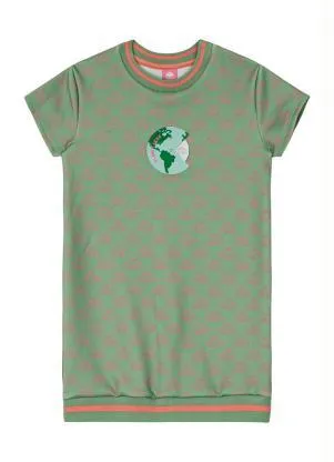 Lilica Ripilica - Vestido com Estampa Interativa Malha Verde - LILICA RIPILICA