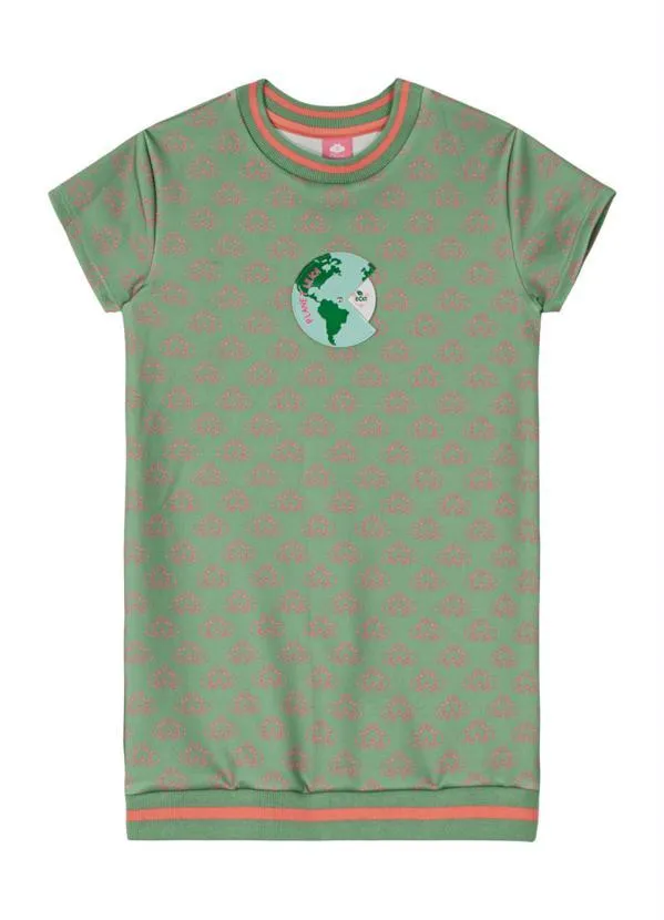 Lilica Ripilica - Vestido com Estampa Interativa Malha Verde 3