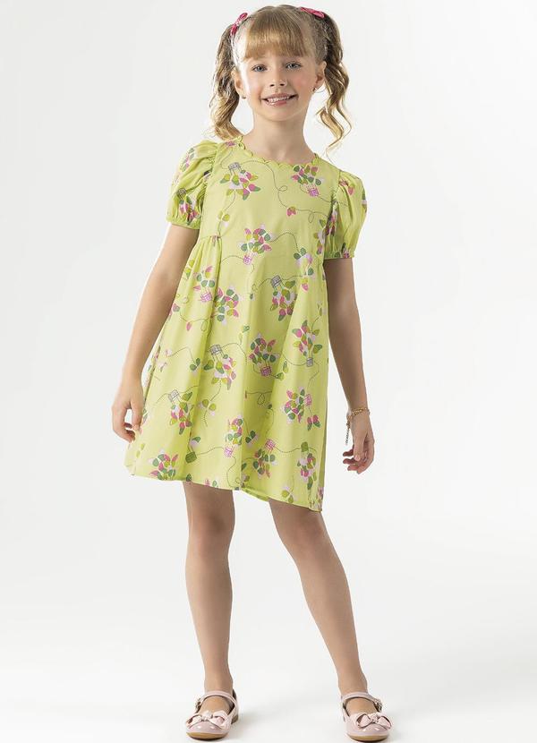 Cativa Kids - Vestido com Estampa Rotativa Verde