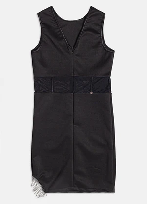 I Am - Vestido com Franja Preto - I AM