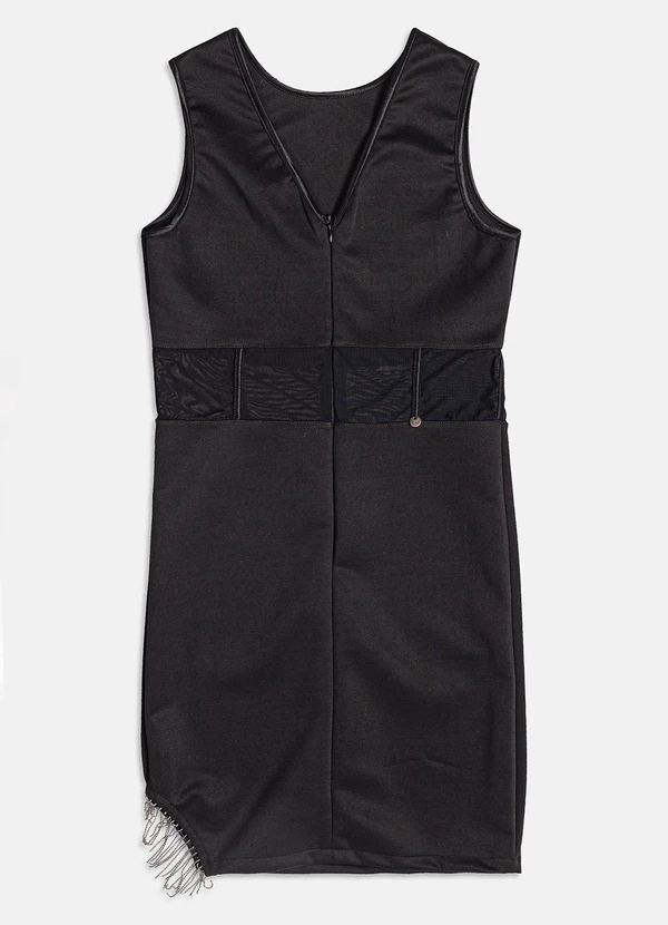 I Am - Vestido com Franja Preto 2