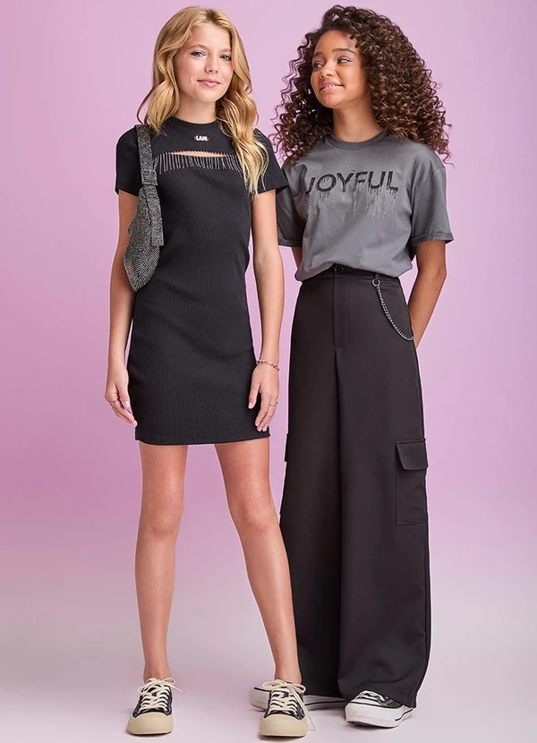 I Am - Vestido com Franjas Preto 5