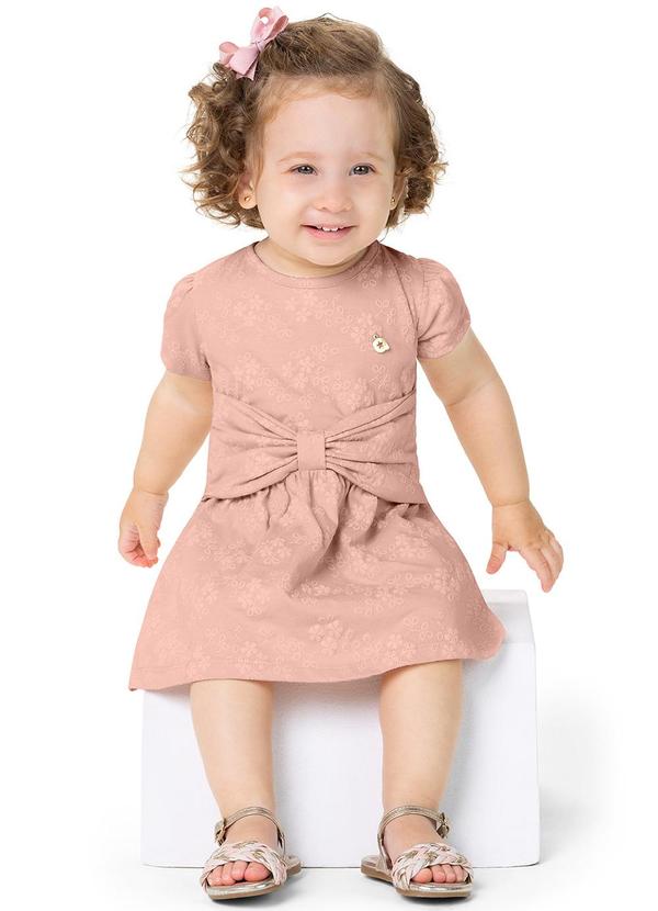 Alenice - Vestido com Laço Menina Rosa 