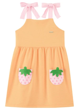 Marlan - Vestido com Laço nas Alças Laranja - MARLAN