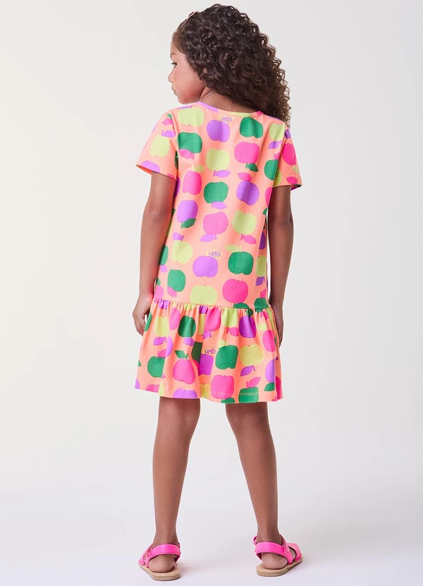 Bimbi - Vestido com Maçãs Coloridas Rosa 2