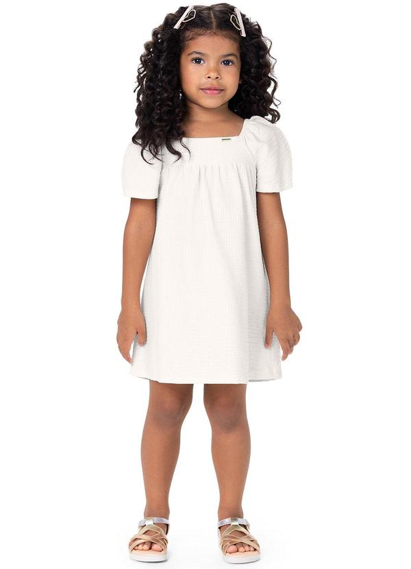 Alenice - Vestido com Manga Ampla Menina Branco