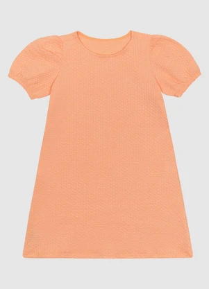 Malwee Kids - Vestido com Manga Bufante em Malha Laranja - MALWEE KIDS