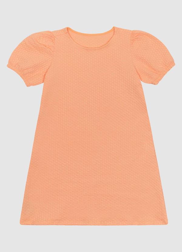 Malwee Kids - Vestido com Manga Bufante em Malha Laranja