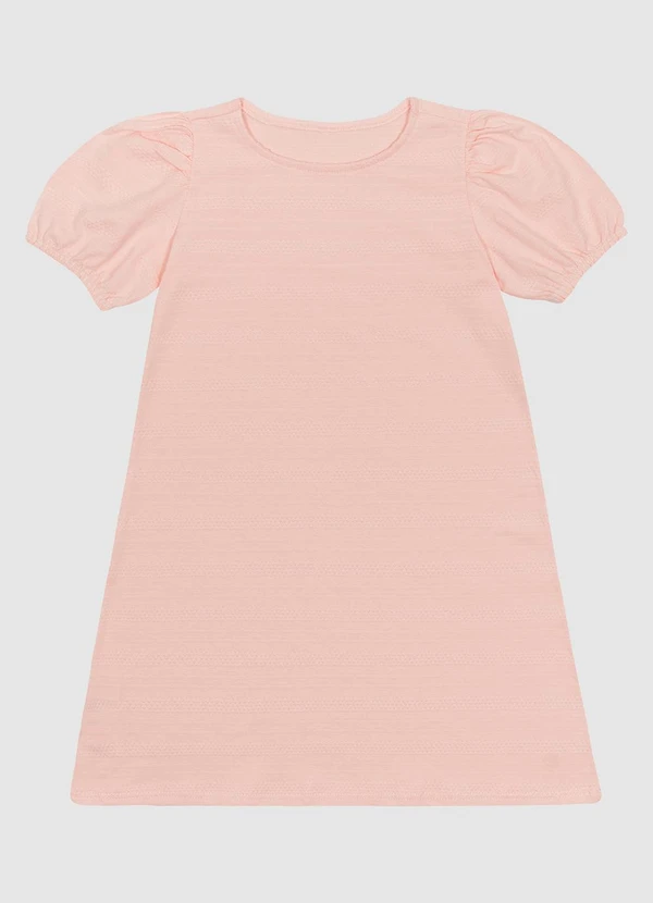 Malwee Kids - Vestido com Manga Bufante em Malha Rosa