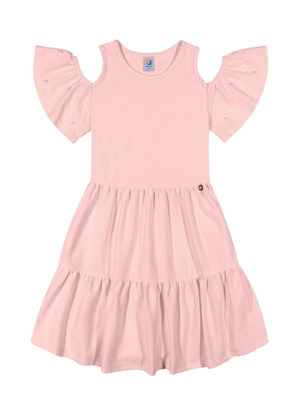 Alenice - Vestido com Manga Vazada Menina Rosa