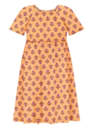 Alakazoo - Vestido com Mangas Curtas Responsável Laranja - ALAKAZOO