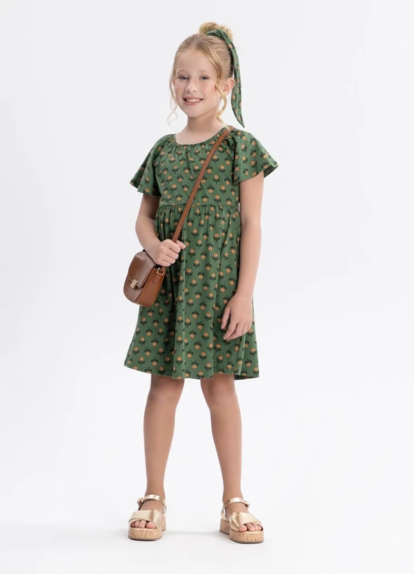 Alakazoo - Vestido com Mangas Curtas Responsável Verde 1