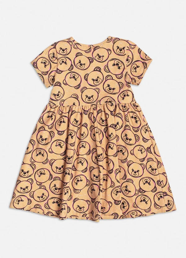 Momi - Vestido com Monograma de Ursinhos Bege 2