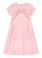 Duduka - Vestido  Estampa Flores com Amarração  Bege - variação: Rosa