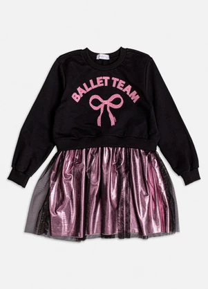 Momi - Vestido com Saia de Tule Preto - MOMI