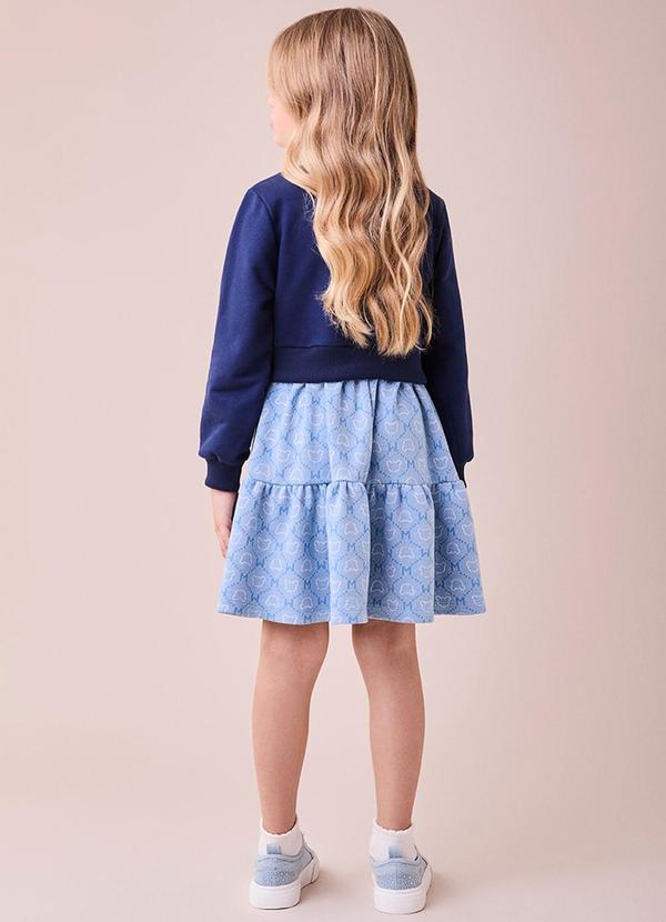 Momi - Vestido com Saia Jacquard de Ursinho Marinho 2