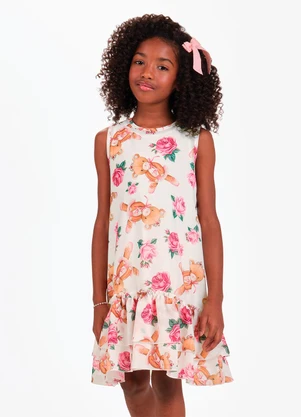 Trick Nick - Vestido com Sobreposicao Bege - TRICK NICK