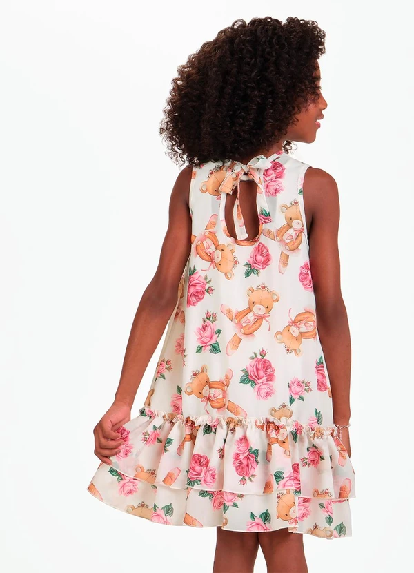 Trick Nick - Vestido com Sobreposicao Bege 2