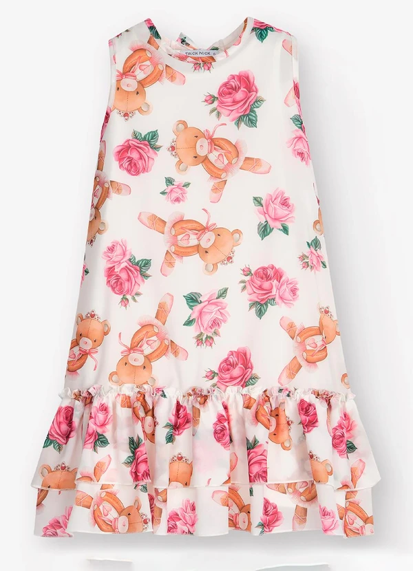 Trick Nick - Vestido com Sobreposicao Bege 5