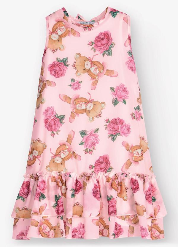 Trick Nick - Vestido com Sobreposicao Rosa