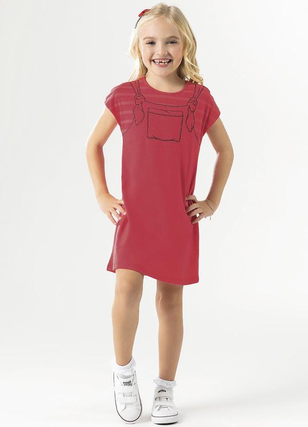 Cativa Kids - Vestido Comfort Estampado Vermelho