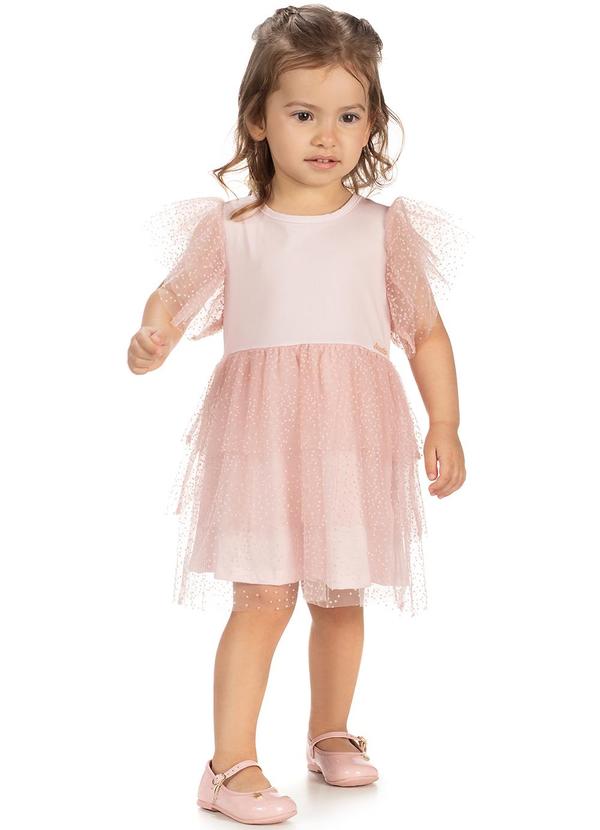 Amada - Vestido Conceito Babados em Crepe e Tule Rosa 1