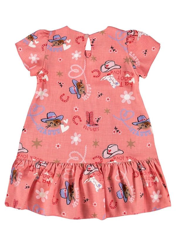 Malwee Kids - Vestido Coral Evasê Country Menina 2