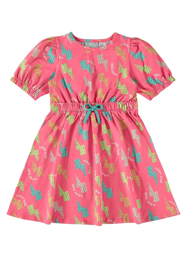 Malwee Kids - Vestido Coral Evasê Raios Menina 3