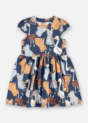 Up Baby - Vestido Cotton Bichos Estampado - UP BABY