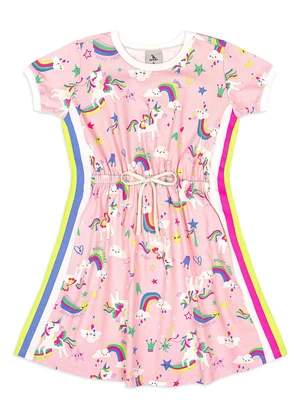 Quimby - Vestido Cotton Estampa Fantasia Rosa - QUIMBY