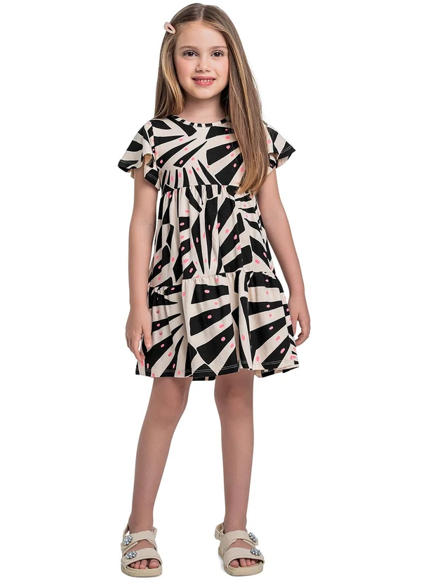 Bee Loop - Vestido Cotton Infantil Preto 1