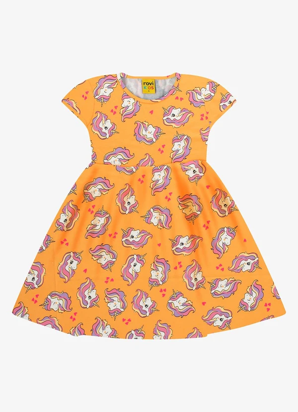 Rovi Kids - Vestido Cotton Laranja