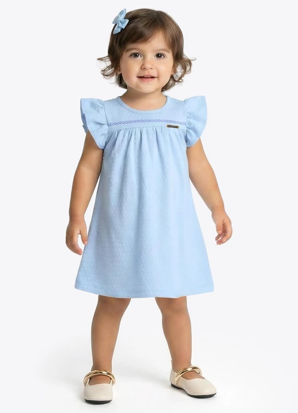 Pulla Bulla - Vestido Cotton Leve Trabalhado Azul