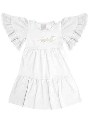 Pulla Bulla - Vestido Cotton Leve Trabalhado Branco - PULLA BULLA