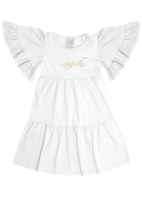 Pulla Bulla - Vestido Cotton Leve Trabalhado Branco
