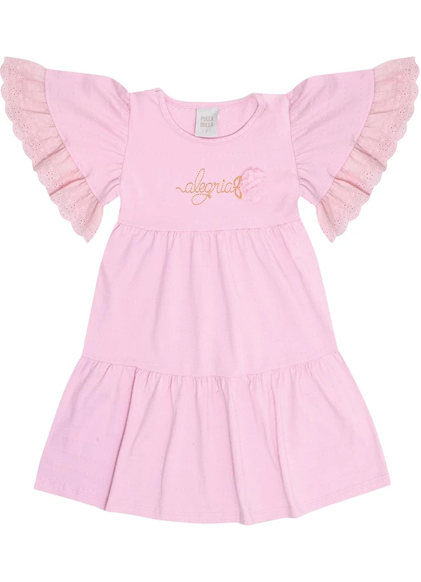 Pulla Bulla - Vestido Cotton Leve Trabalhado Rosa