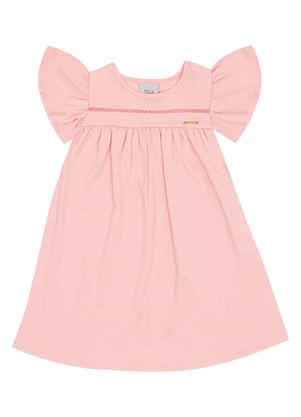 Pulla Bulla - Vestido Cotton Leve Trabalhado Rosa - PULLA BULLA