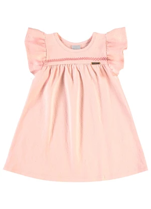 Pulla Bulla - Vestido Cotton Leve Trabalhado Rosê - PULLA BULLA