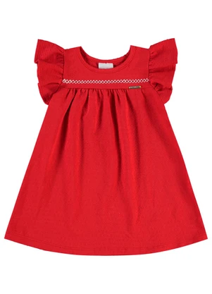Pulla Bulla - Vestido Cotton Leve Trabalhado Vermelho - PULLA BULLA