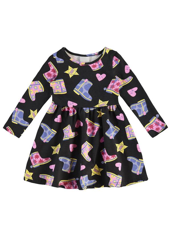 Malwee Kids - Vestido Country Godê Menina Preto 2