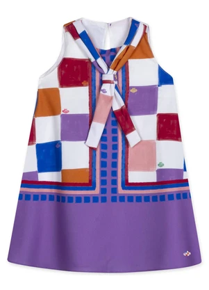 Lilica Ripilica - Vestido Curto Alfaiataria Feminino Infantil Roxo - LILICA RIPILICA