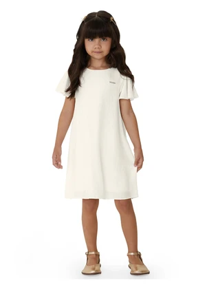 Carinhoso - Vestido Curto Amplo Acetinado Branco - CARINHOSO