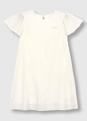 Carinhoso - Vestido Curto Amplo Acetinado Branco - CARINHOSO